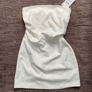 White ZARA Strapless Mini Dress